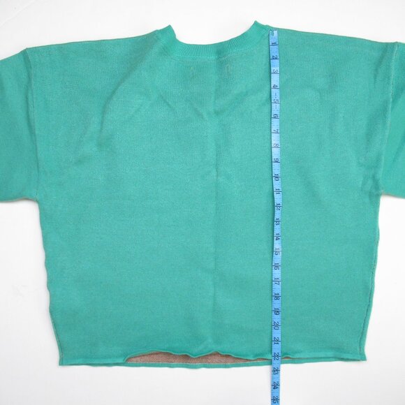 Anthropologie Maeve The Sonal Nathwani Camryn Cropped Crewneck Sweater Green XL - Picture 6 of 8